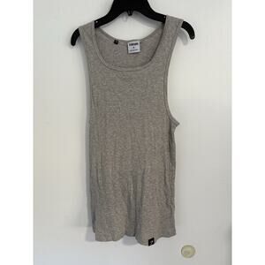 Gymshark Men’s Ribbed Tank Top Gray Size Medium Athletic Muscle Fit Gym